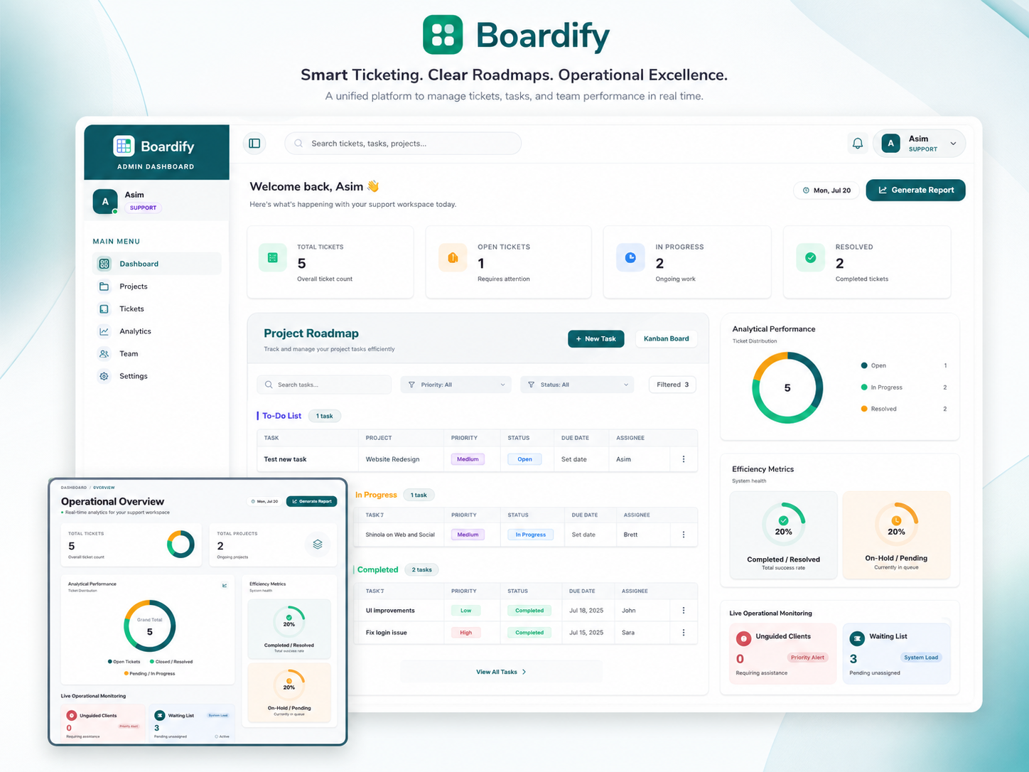 Boardify: One Workspace for Tickets, Tasks and Team Accountability